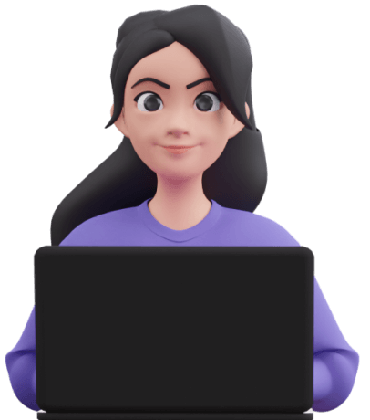 Young woman coding and learning AI